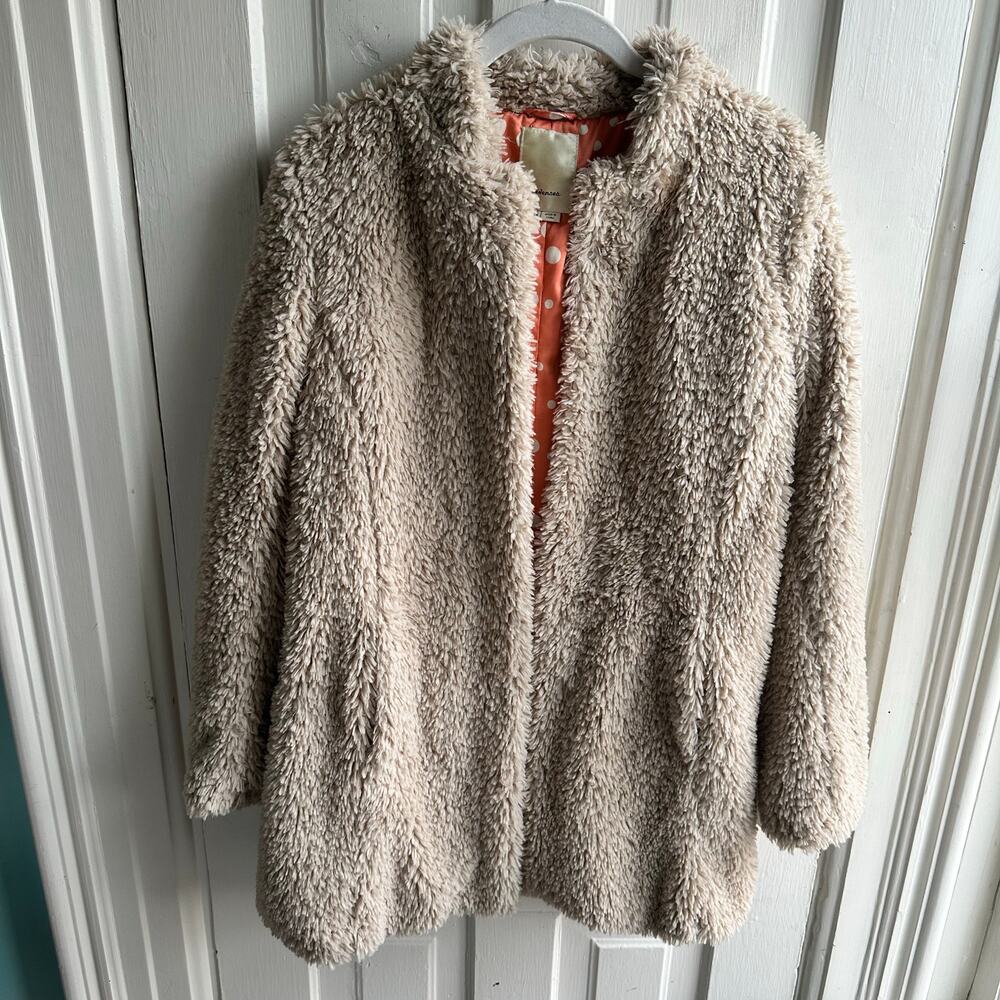Elvenses Anthropologie Faux Fur Jacket – Size S – Cozy Neutral Layer - Picture 2 of 8
